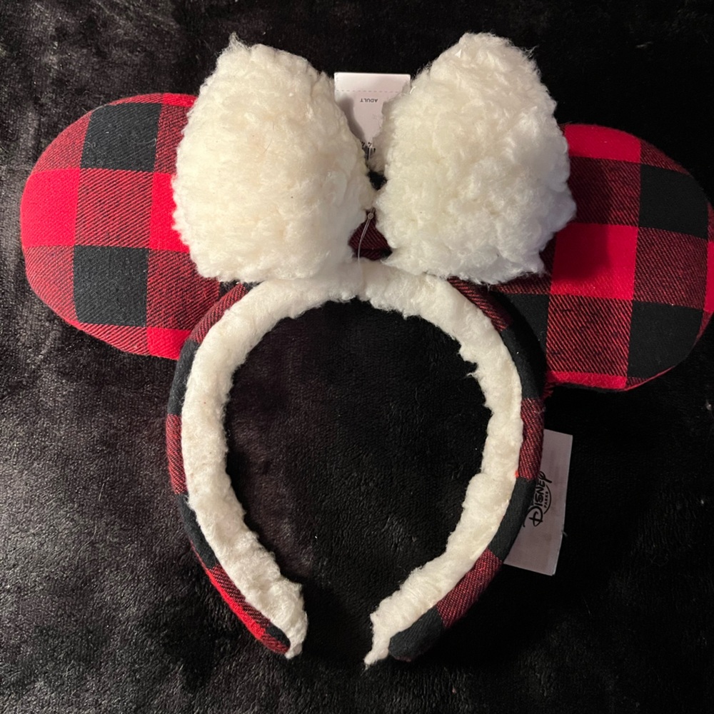 Disney Park exclusive Buffalo Plaid Mickey Ears. NWT